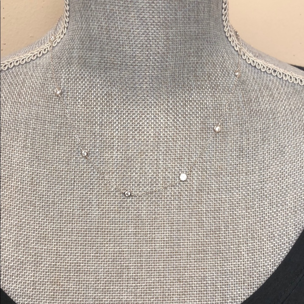 “Just like Diamonds by the Yard” Cubic Zirconia Rhodium Necklace, Boutique